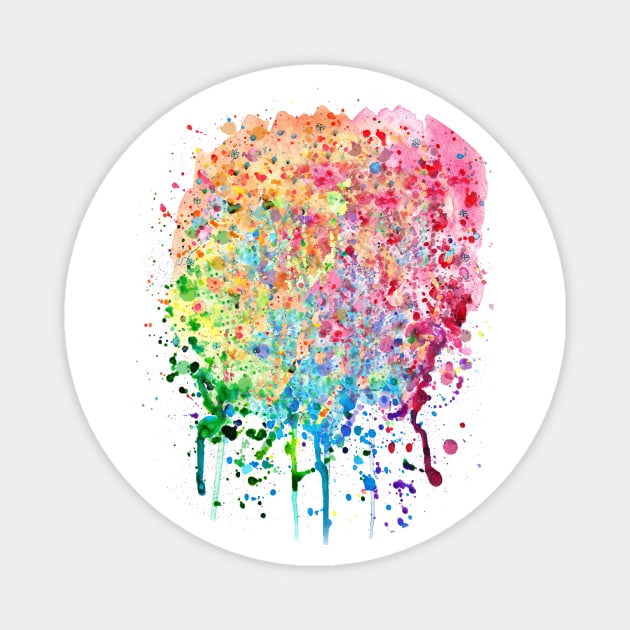 Rainbow Paint Splatter Drip Magnet by saradaboru